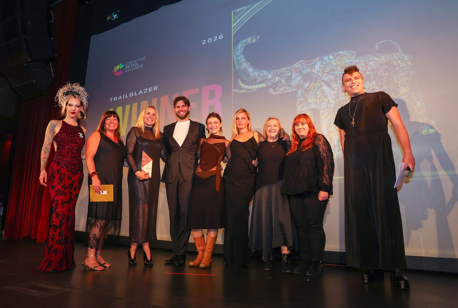 Trailblazer of the Year winners on stage at the Creative Retail Awards 2026