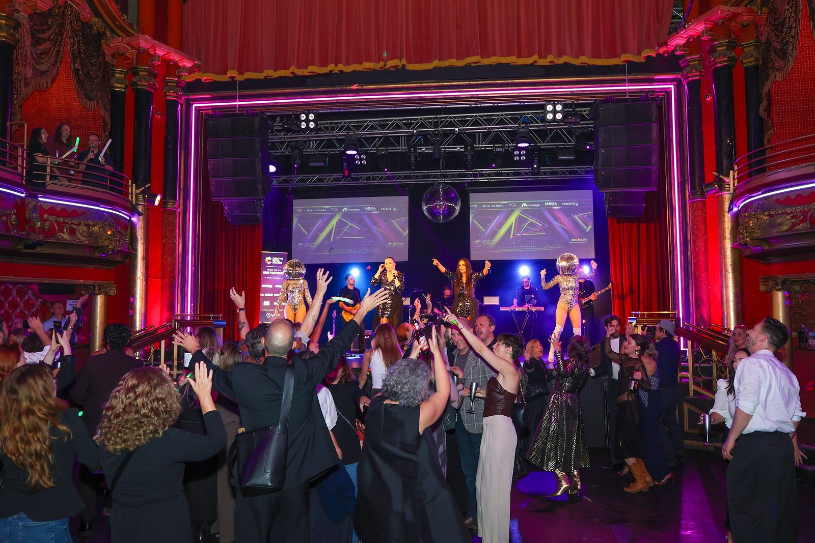 A band performing to guests on the dance floor at the Creative Retail Awards 2026